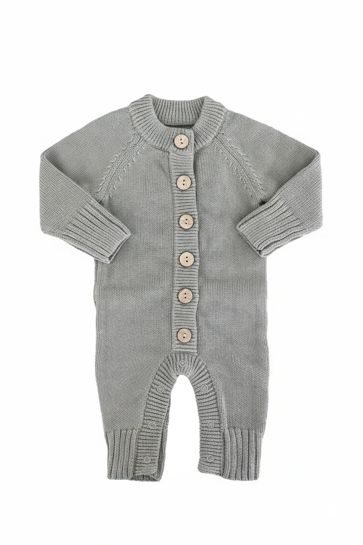 Knit Sweater Button Romper | Caden Lane