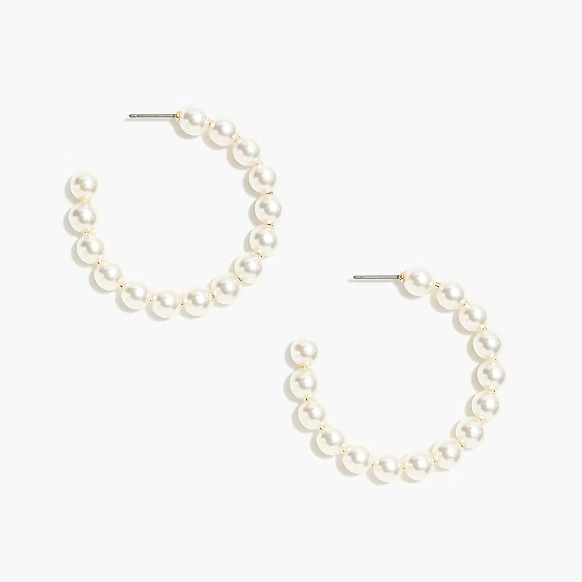 Pearl hoop earrings | J.Crew Factory