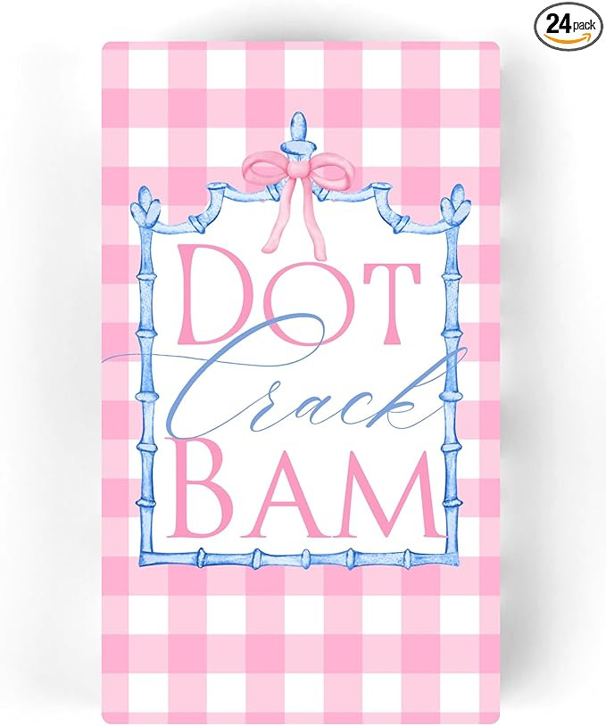 Mahjong Dot Crack Bam Guest Napkins – 24 Count 3-Ply Paper Hand Towels, Pink Gingham & Blue Bam... | Amazon (US)