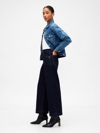 High Rise Wide-Leg Crop Jeans | Gap Factory