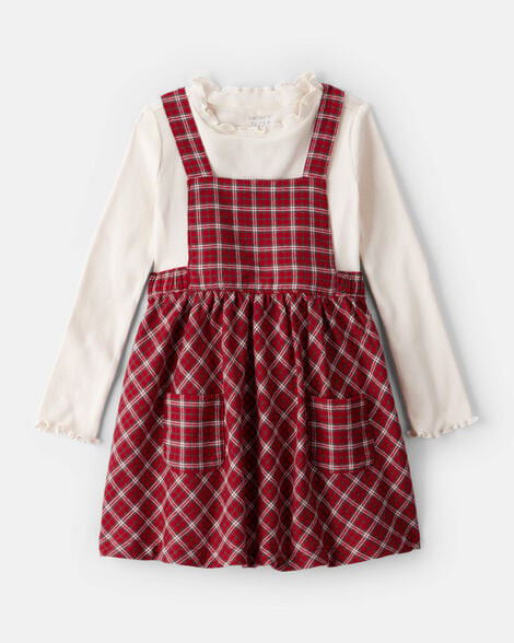 Carter's Toddler Girls Girl 2-Piece PlaidCotton Long-Sleeve Dress Set - Red 4T Red | Carter's Inc