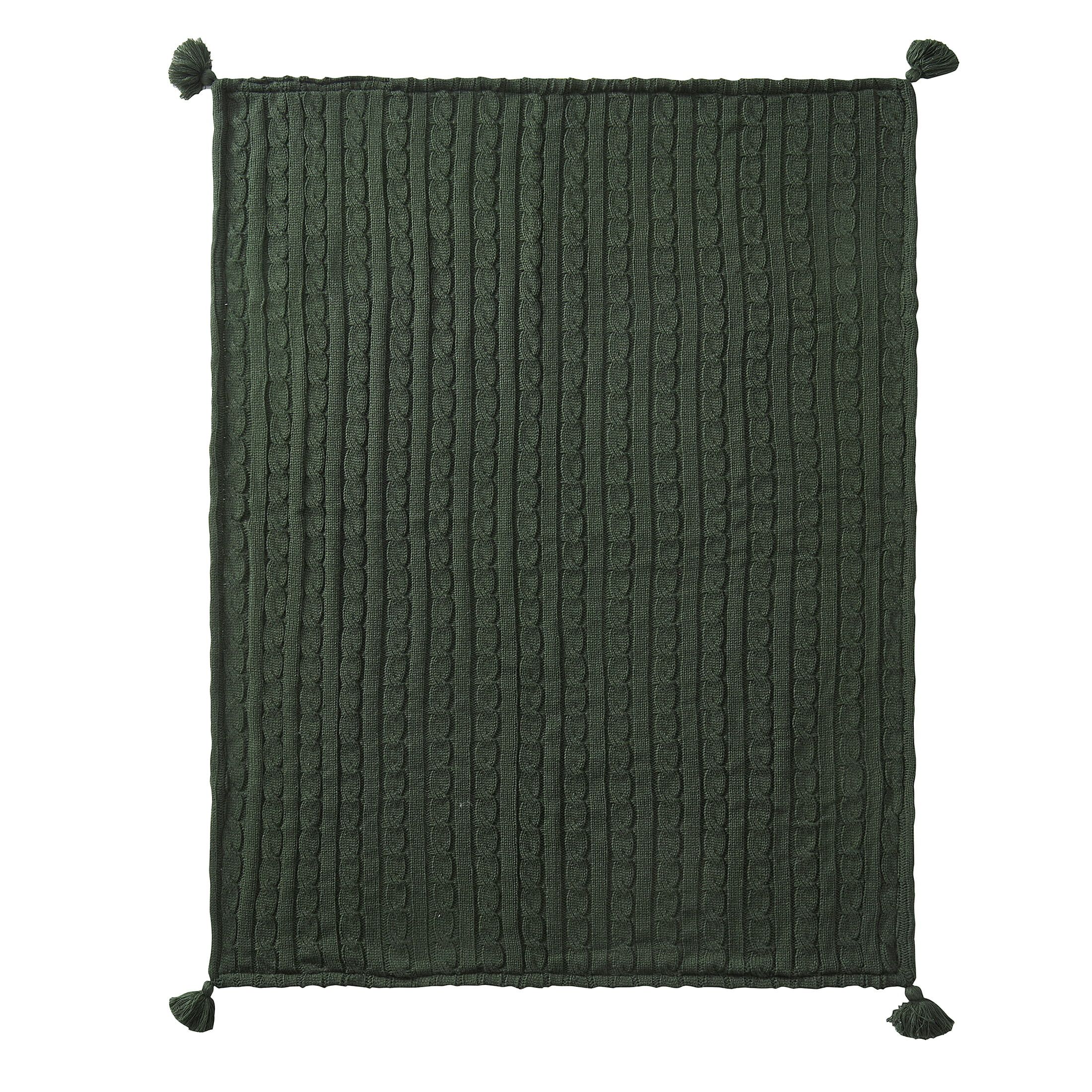 My Texas House Reece Sherpa Cable Knit Throw, 50" x 60", Kombu Green | Walmart (US)