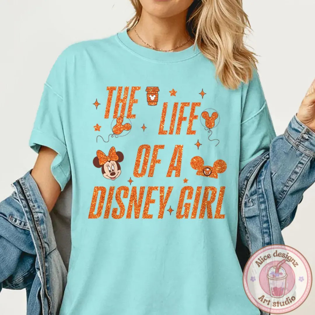 The Life of a Disney Girl Shirt, Disney Minnie Mickey Balloon Shirt, WDW Disneyland Trip Tee, Dis... | Etsy (US)