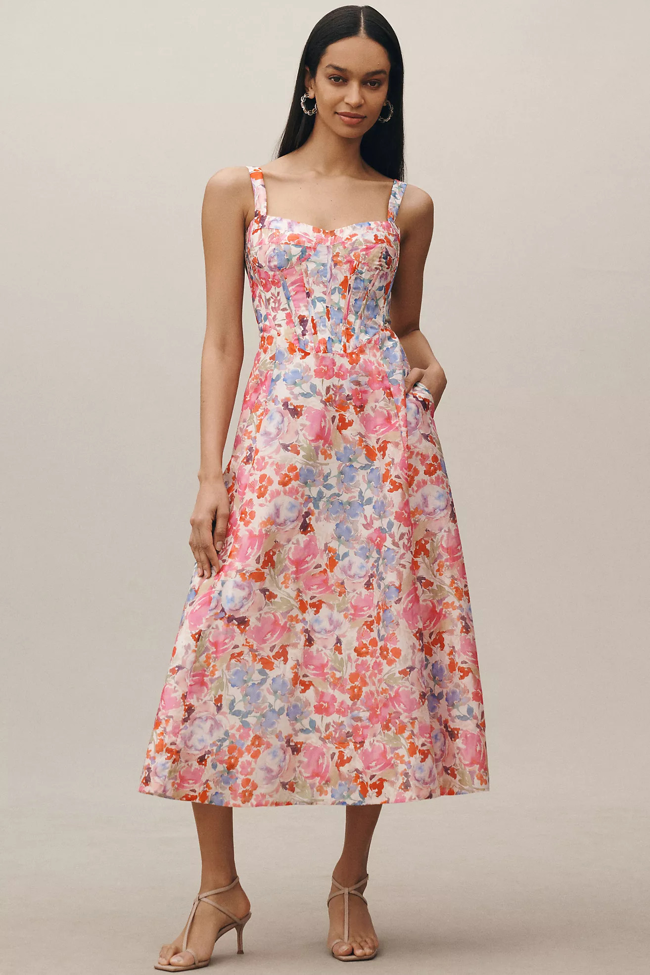 Bardot Lilah Corset Midi Dress | Anthropologie (US)