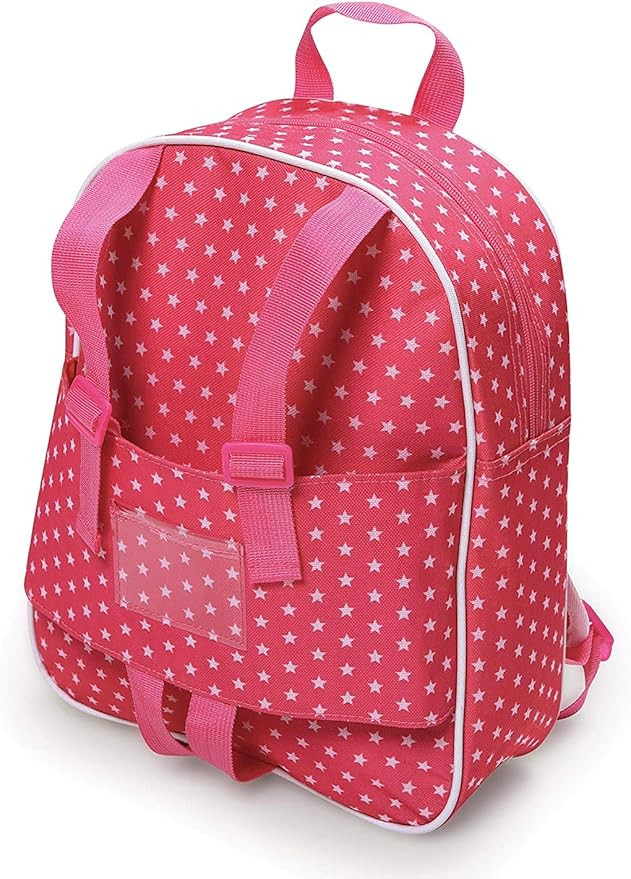 Badger Basket Toy Doll Travel Backpack Storage Bag for 18 inch Dolls - Pink/Star | Amazon (US)