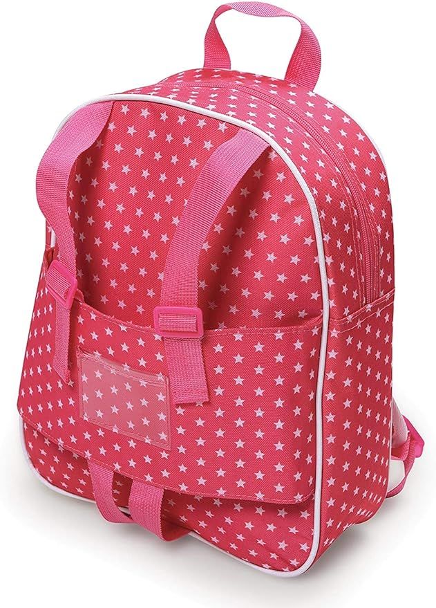 Badger Basket Toy Doll Travel Backpack Storage Bag for 18 inch Dolls - Pink/Star | Amazon (US)