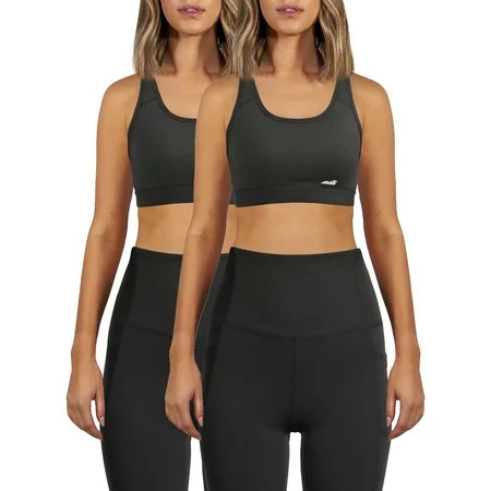 Avia Racerback Sports Bra for Women Medium Support S-3XL 2-Pack | Walmart (US)
