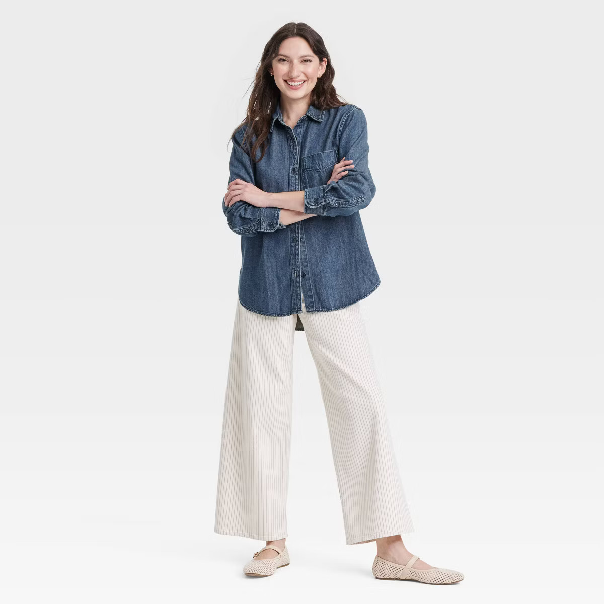 Women's Relaxed Fit Denim Button-Down Shirt - Universal Thread™ | Target