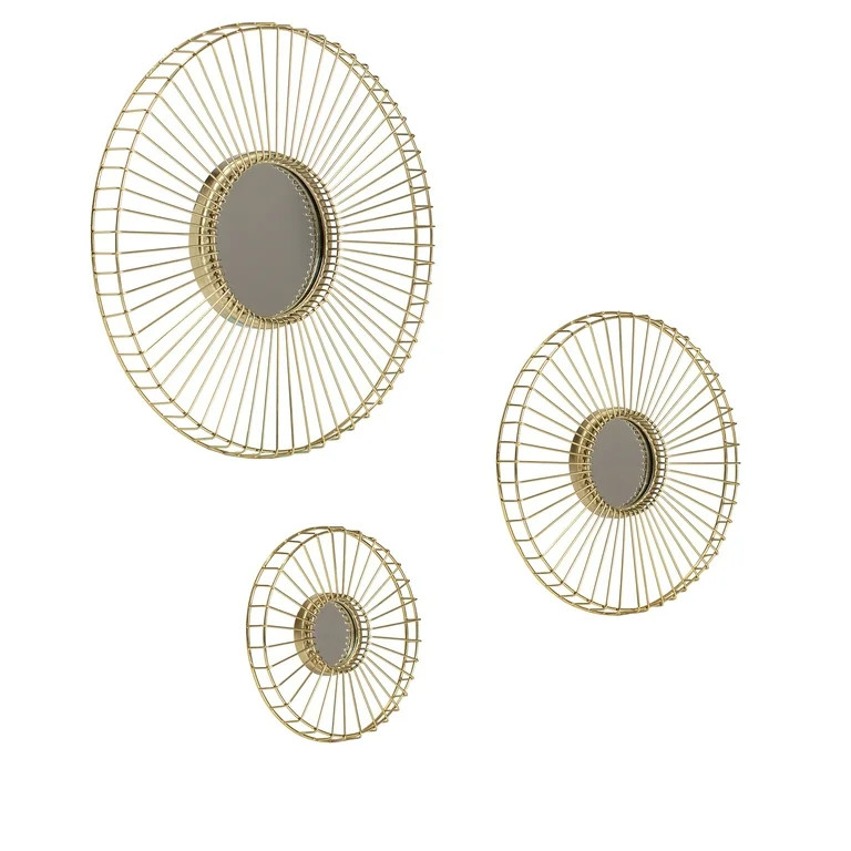 Habitat Ariston Gold Set of 3 Wall Mirror | Walmart (US)