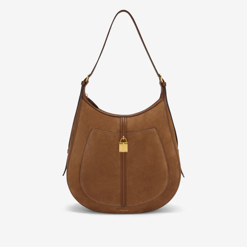 The Siena Hobo | Deep Tan Suede & Deep Tan Small Grain | DeMellier | DeMellier
