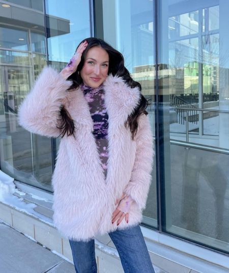 Faux fur jacket, pink coat, pink fur, mesh top

#LTKSeasonal #LTKbump #LTKstyletip