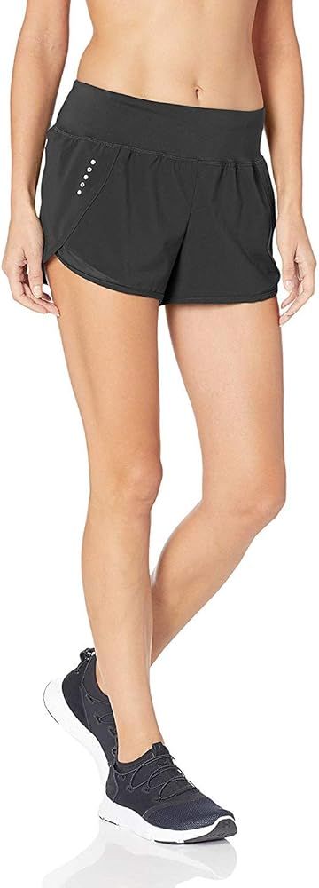 Amazon.com: Core 10 Women's Standard-Fit Knit Waistband 2-in-1 Woven Running Short, Black, Medium... | Amazon (US)
