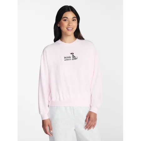 Halloween and Fall Women's French Terry Knit Lounge Sleep Top with Long Sleeves, Sizes XS-3X | Walmart (US)