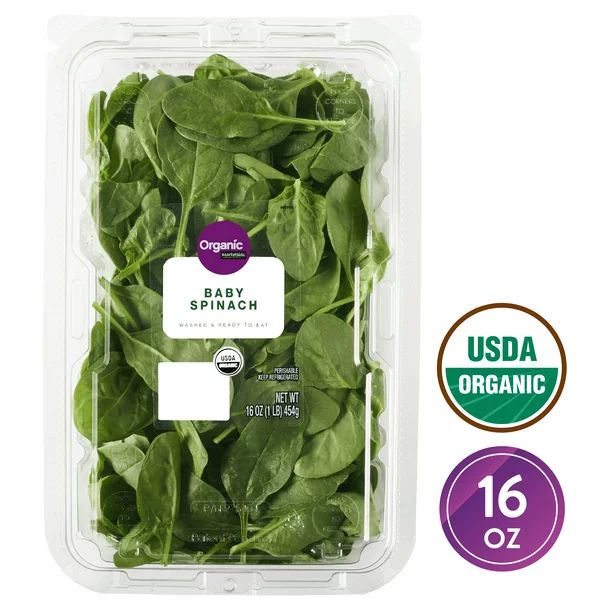 Marketside Organic Baby Spinach, 16 oz Clam Shell, Fresh | Walmart (US)