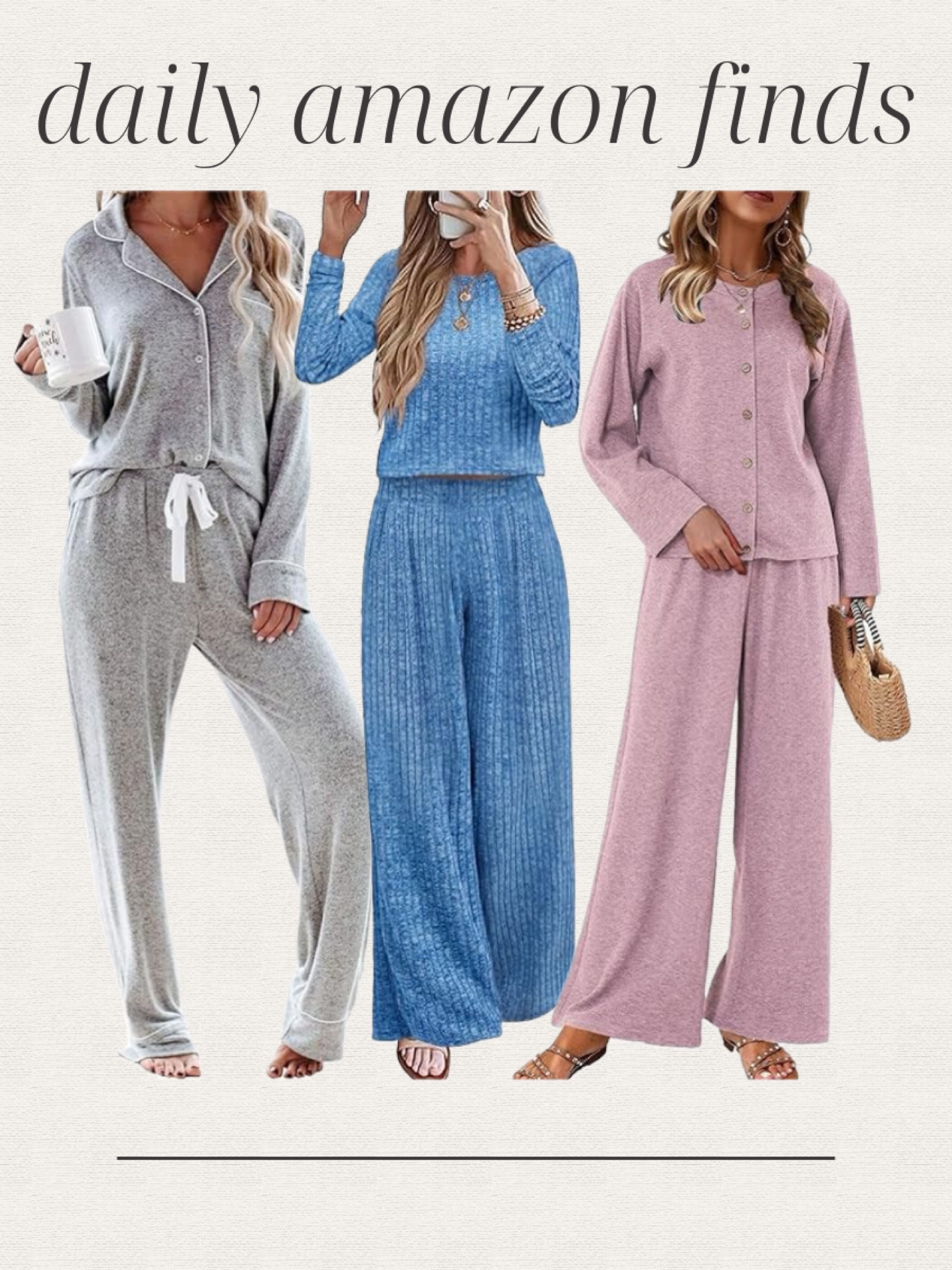 Daily Amazon finds, cute loungewear sets, two piece set, loungewear, pajamas, pj’s, Amazon fashion, winter fashion 

#LTKsalealert #LTKfindsunder50 #LTKstyletip