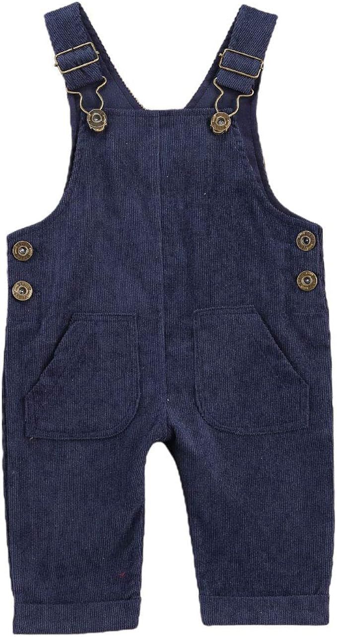 Newborn Infant Baby Boy Girl Fall Winter Suspender Pants Overalls Corduroy Bib Pants Trousers wit... | Amazon (US)