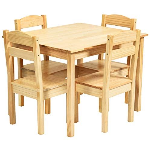 Costzon Kids Table and Chair Set, 5 Piece Wood Activity Table & Chairs for Children Arts, Crafts,... | Amazon (US)