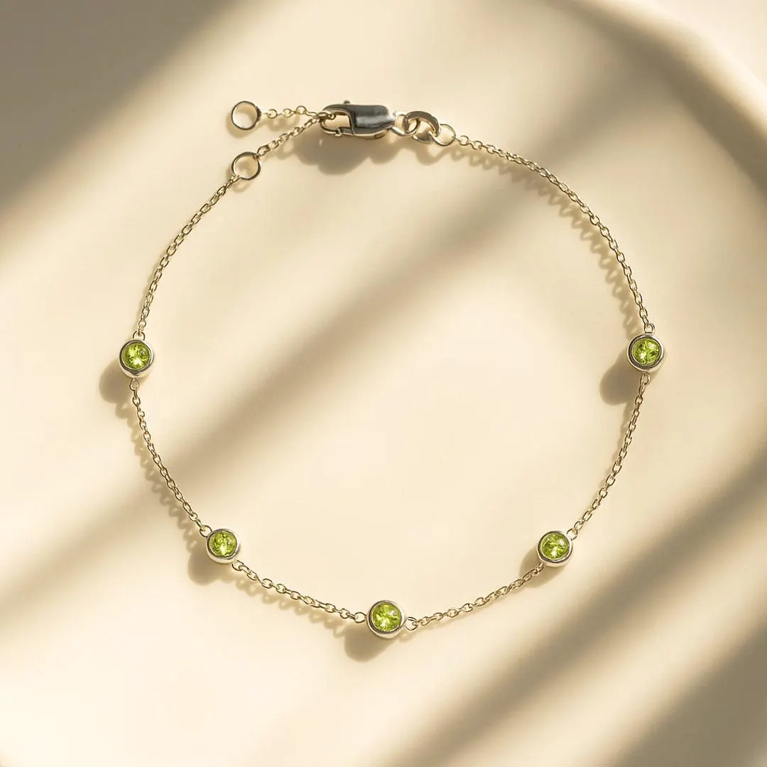 Dainty Peridot Bracelet: Sterling Silver August Birthstone Jewelry - Etsy | Etsy (US)