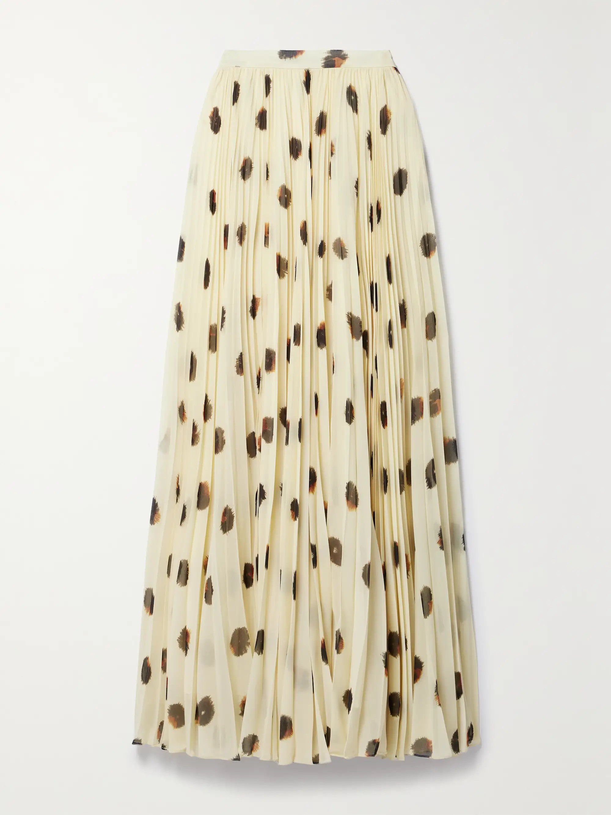 Sif pleated polka-dot crepe de chine maxi skirt | NET-A-PORTER APAC