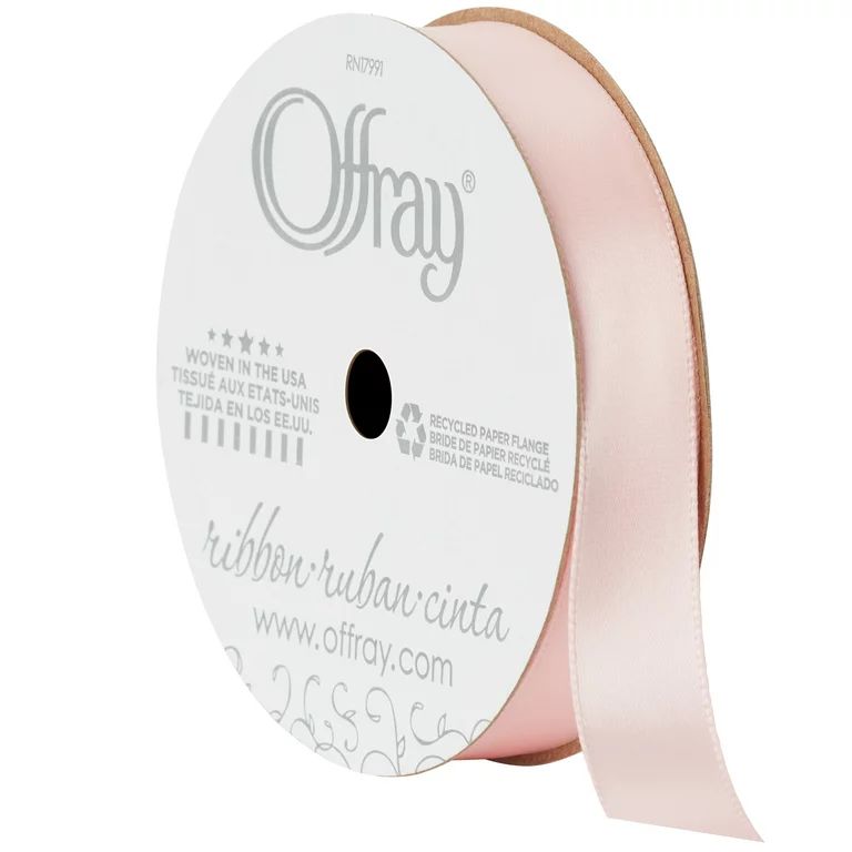 Offray Ribbon, Carnation Pink 5/8 inch Single Face Satin Polyester Ribbon, 18 feet - Walmart.com | Walmart (US)