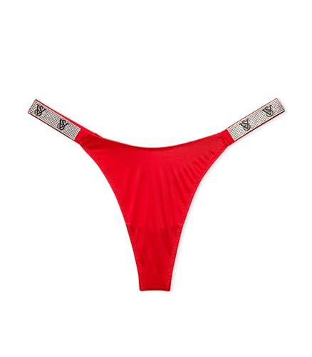 Victoria's Secret Very Sexy Lace Thong Women's Underwear, Panties for Women, Lipstick Red Smooth Monogram, XS | Amazon (US)