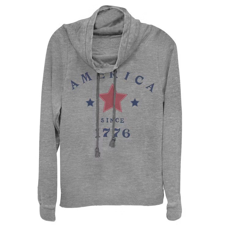 Junior's Lost Gods Fourth of July  American Since 1776 Cowl Neck Sweatshirt | Target