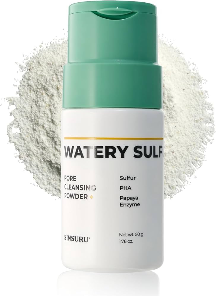 Watery Sulfur Pore Cleansing Powder, Korean Enzyme & Rice Powder & PHA Face Wash for Blackhead Re... | Amazon (US)