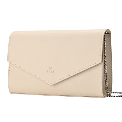 GM LIKKIE Clutch Purse for Women, Evening Envelope Clutch Bag, Crossbody Foldover PU Leather Shoulder Handbag (Beige) | Amazon (US)