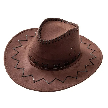Women & Men Cowboy Hat Wide Brim Western Large Thick Cowgirl Hat for Outdoor | Walmart (US)