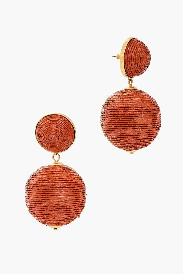 Mocha Raffia Lantern Earrings | Tuckernuck (US)