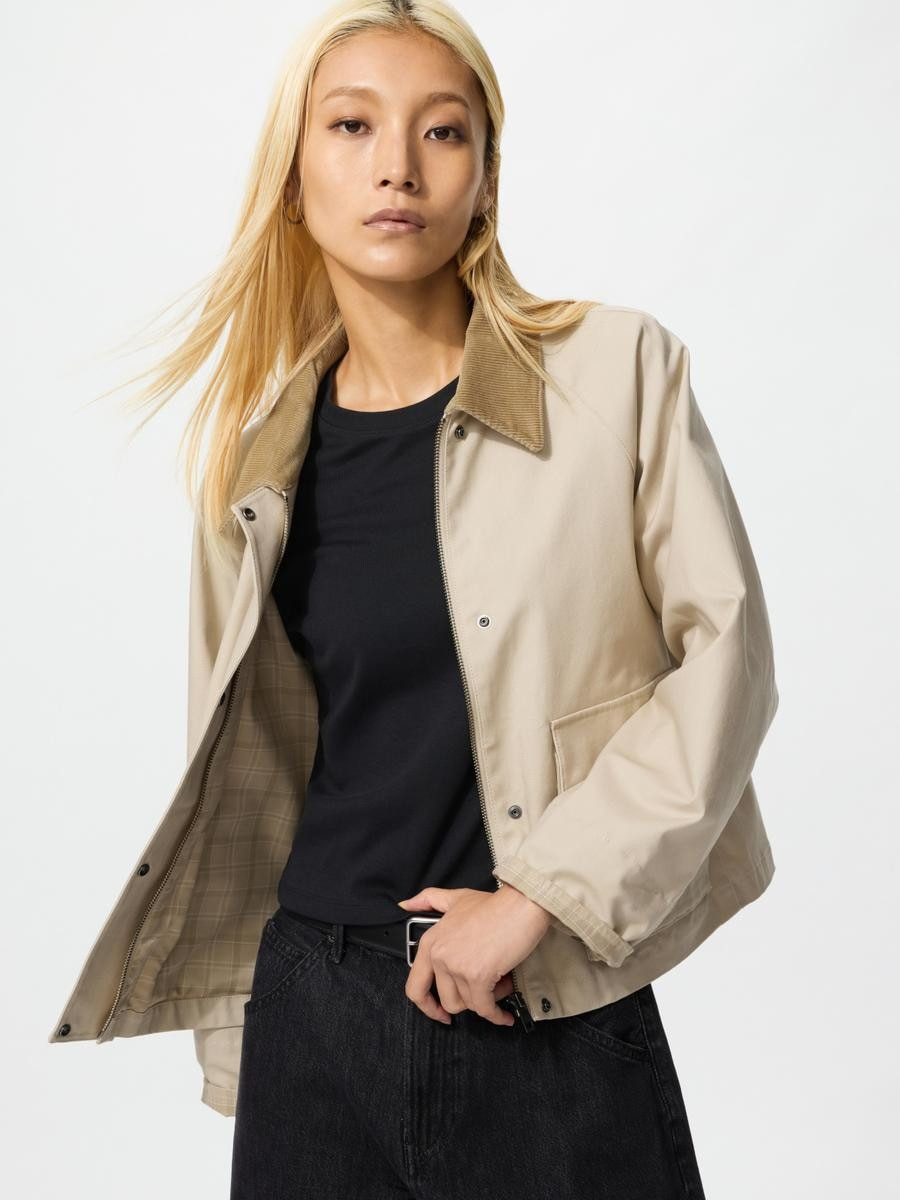 UNIQLO Women's Barn Short Jacket, Beige, XS | UNIQLO (US)