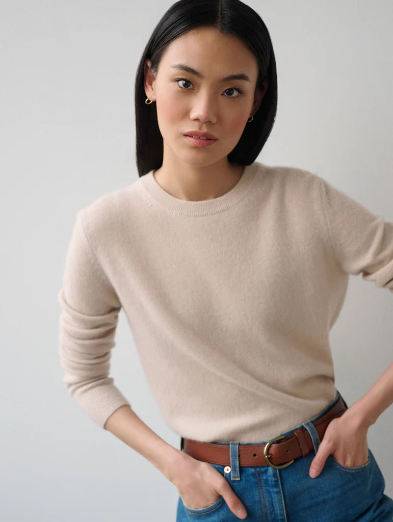 Essential Cashmere Crewneck | White and Warren