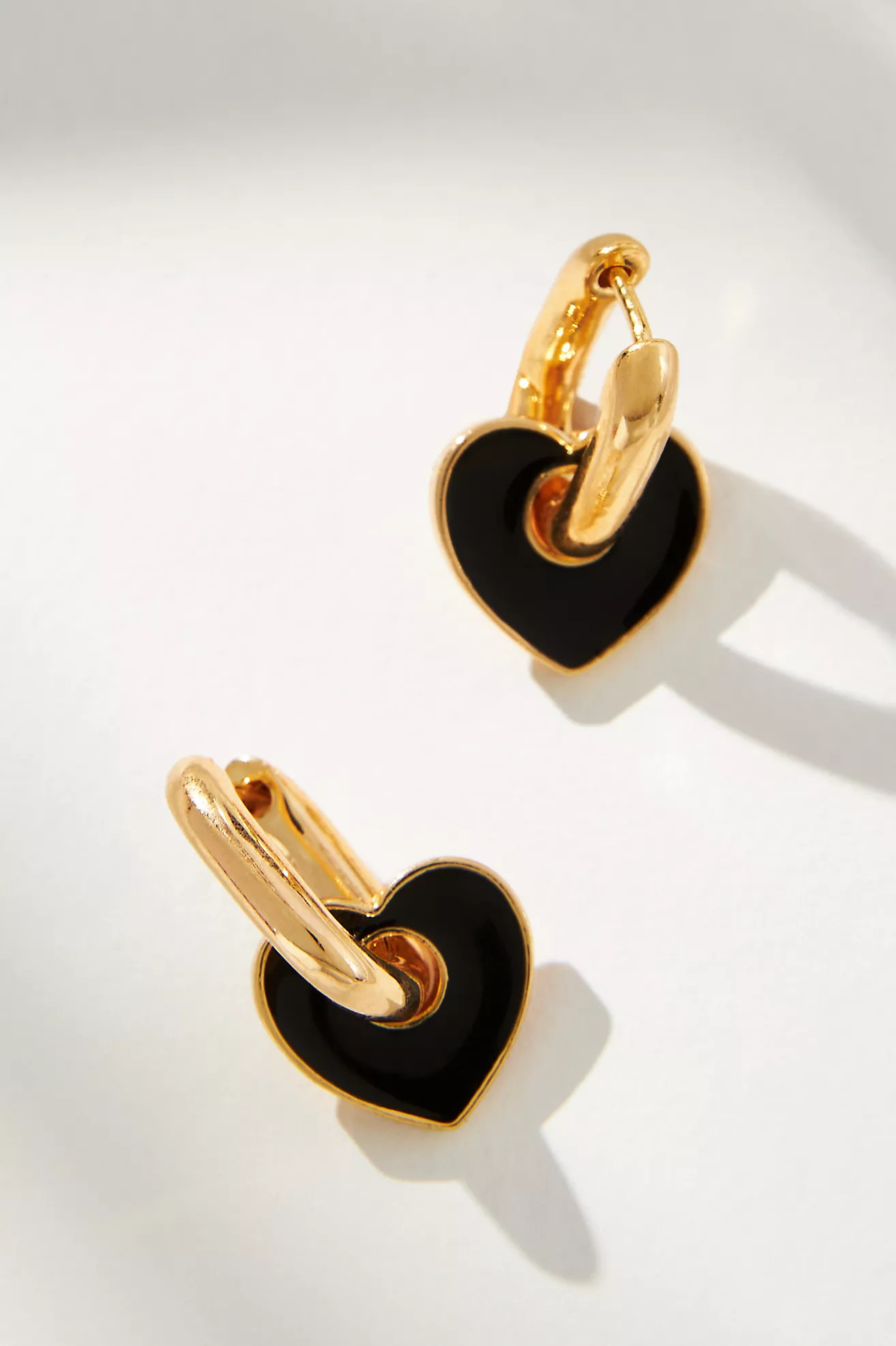 Enamel Heart Huggie Earrings | Anthropologie (US)