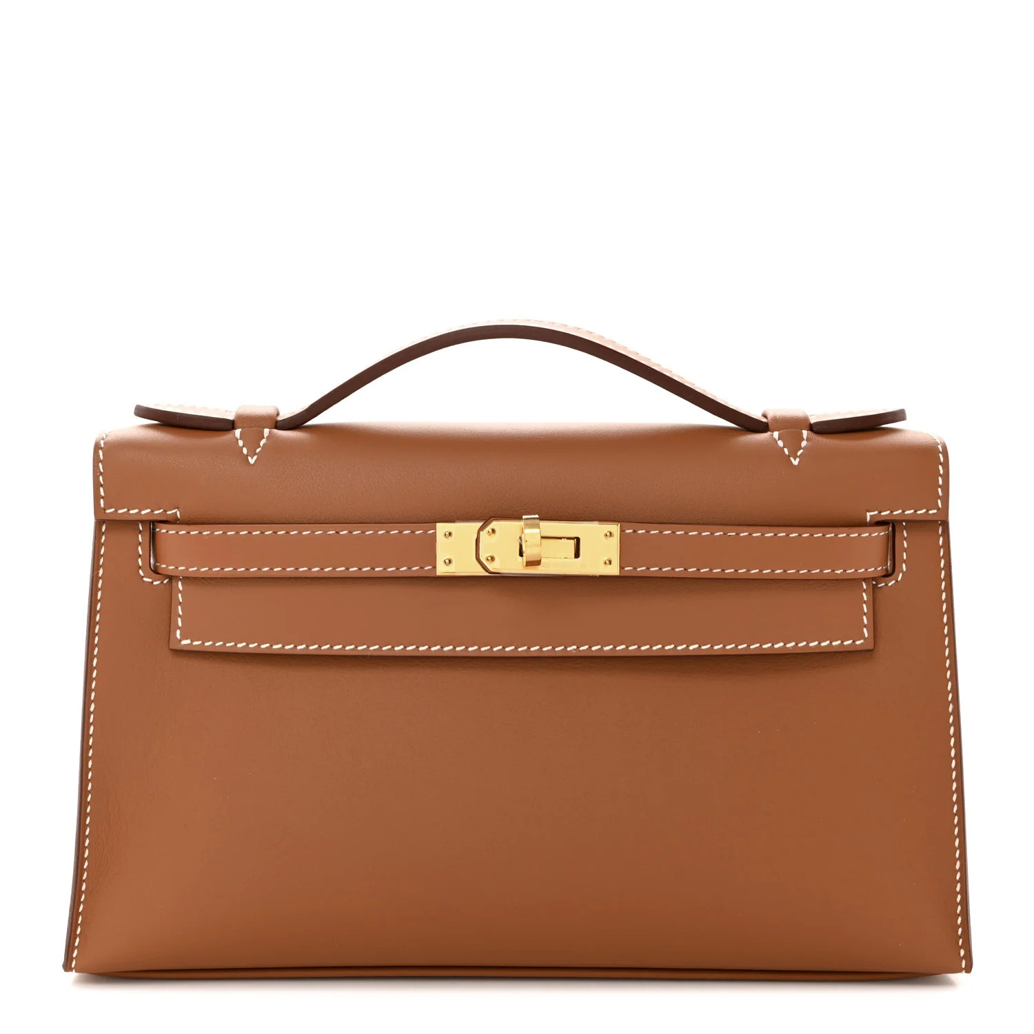 Swift Kelly Pochette Clutch Gold | FASHIONPHILE (US)