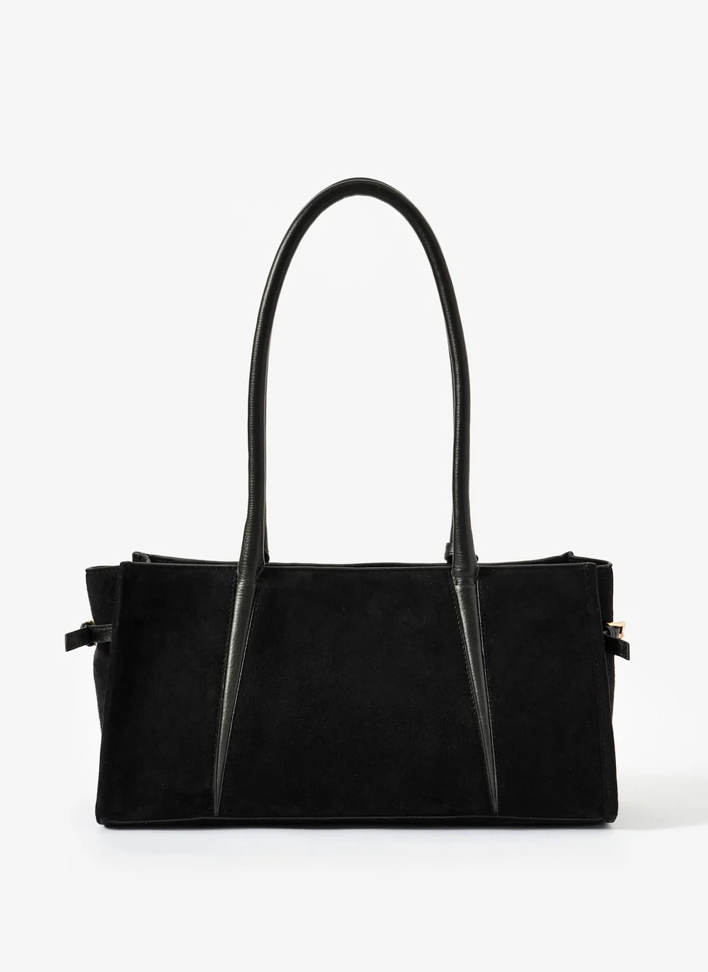 Zita Black Suede Shoulder Bag | Mint Velvet