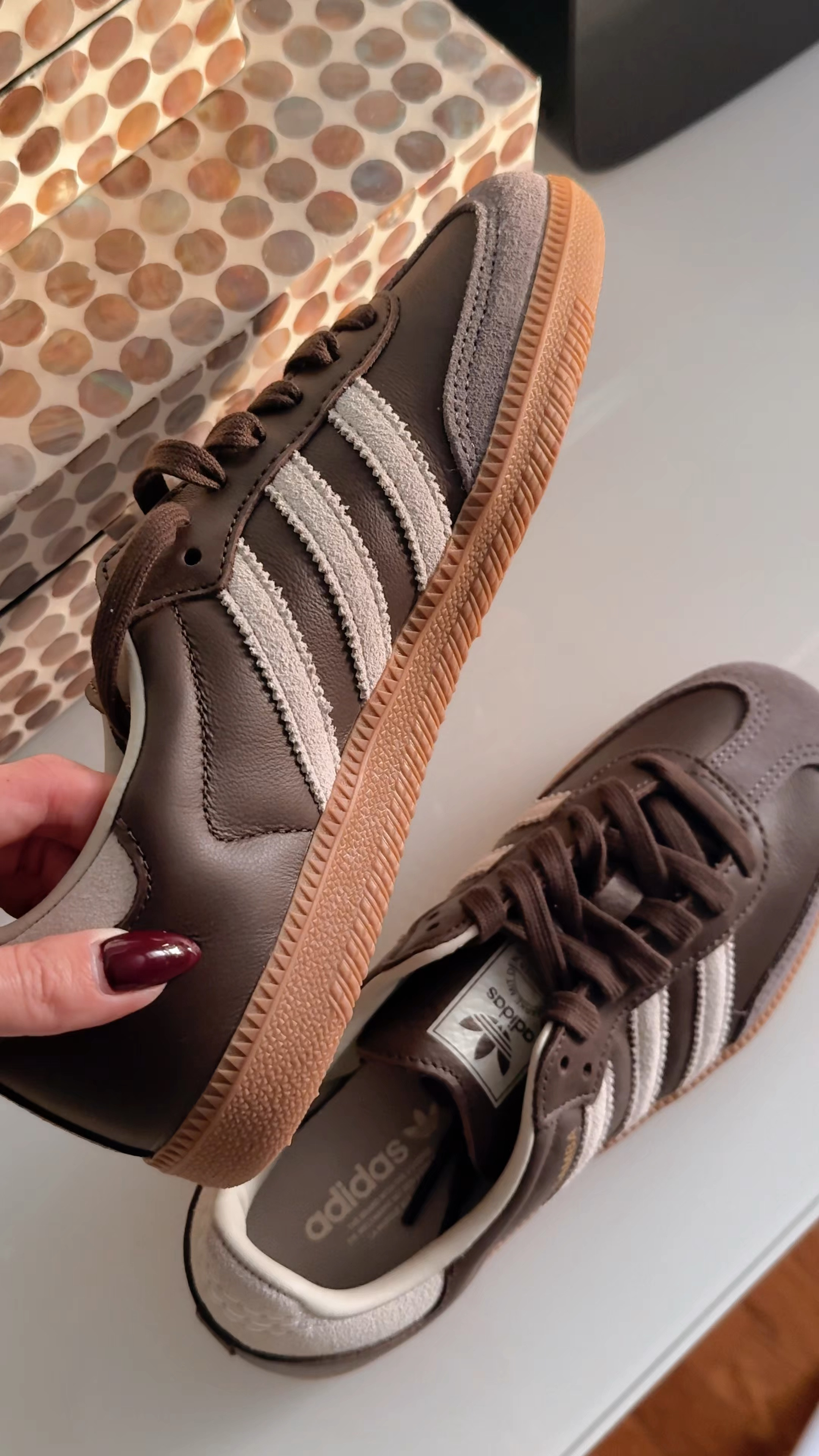 Perfect pair of FALL SNEAKERS - chocolate brown Sambas 
Sizing: I wear 6.5/7, ordered 5.5. Perfect!

Adidas Samba, brown sneakers, gift guide, gift idea for her, fall shoes

#LTKGiftGuide #LTKStyleTip #LTKShoeCrush