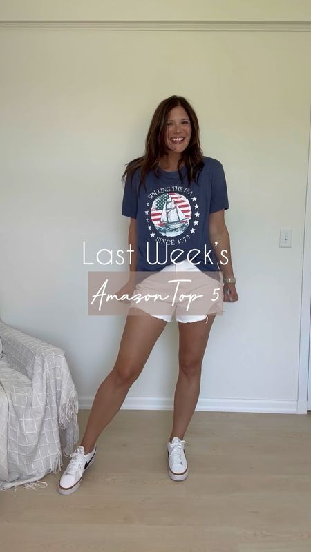 Last week’s top five favorites include this patriotic graphic tee, a pink one piece bathing suit, a “don’t be crabby” sweatshirt, a ribbed tank, and a skort romper. 

Ootd, Amazon fashion, 4th of July outfit, swimwear, resort wear, summer outfit, summer dress

#LTKswim #LTKstyletip #LTKfindsunder50