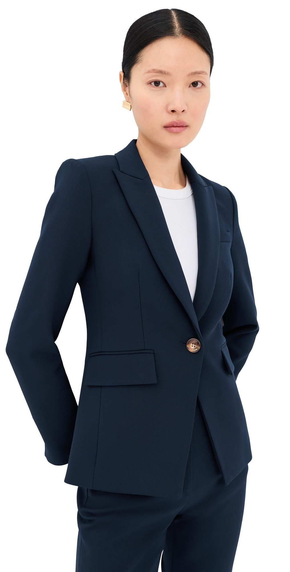 Veronica Beard Single Breasted Miller Dickey Blazer Navy 0 | Shopbop