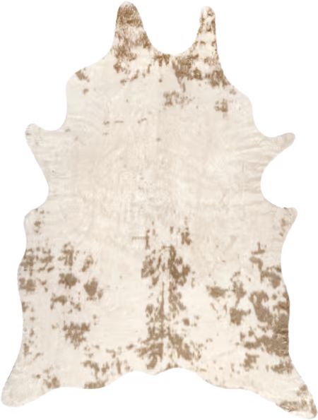 Off-White Zahara Faux Cowhide Washable 5' x 6' 7" Area Rug | Rugs USA