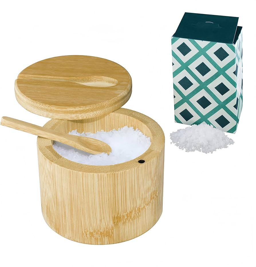 Bamboo Salt Container Compatible with Maldon with Spoon and with Magnetic Lid,Food Grade,for Stor... | Amazon (US)