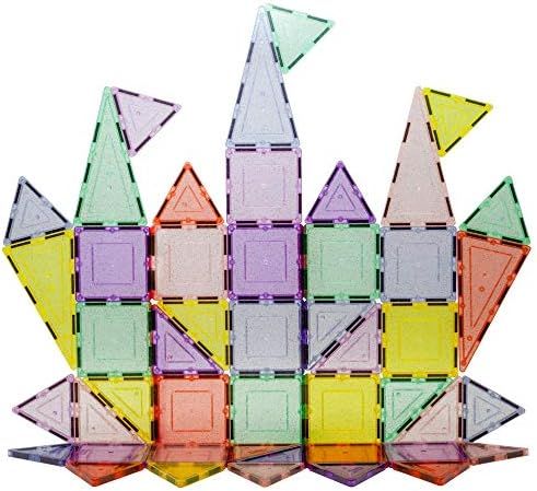 PicassoTiles 48 Piece Magnetic Blocks Magnet Tiles Magnets Building Blocks Construction Toy Set w... | Amazon (US)