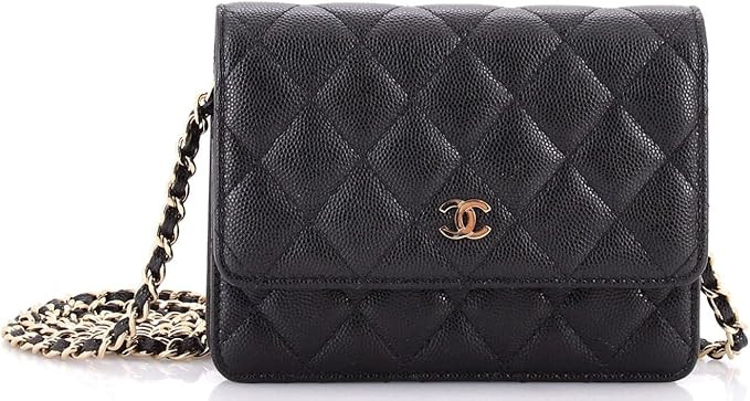 Amazon.com: Chanel, Pre-Loved Wallet on Chain Quilted Caviar Mini, Black : Amazon Luxury | Amazon (US)
