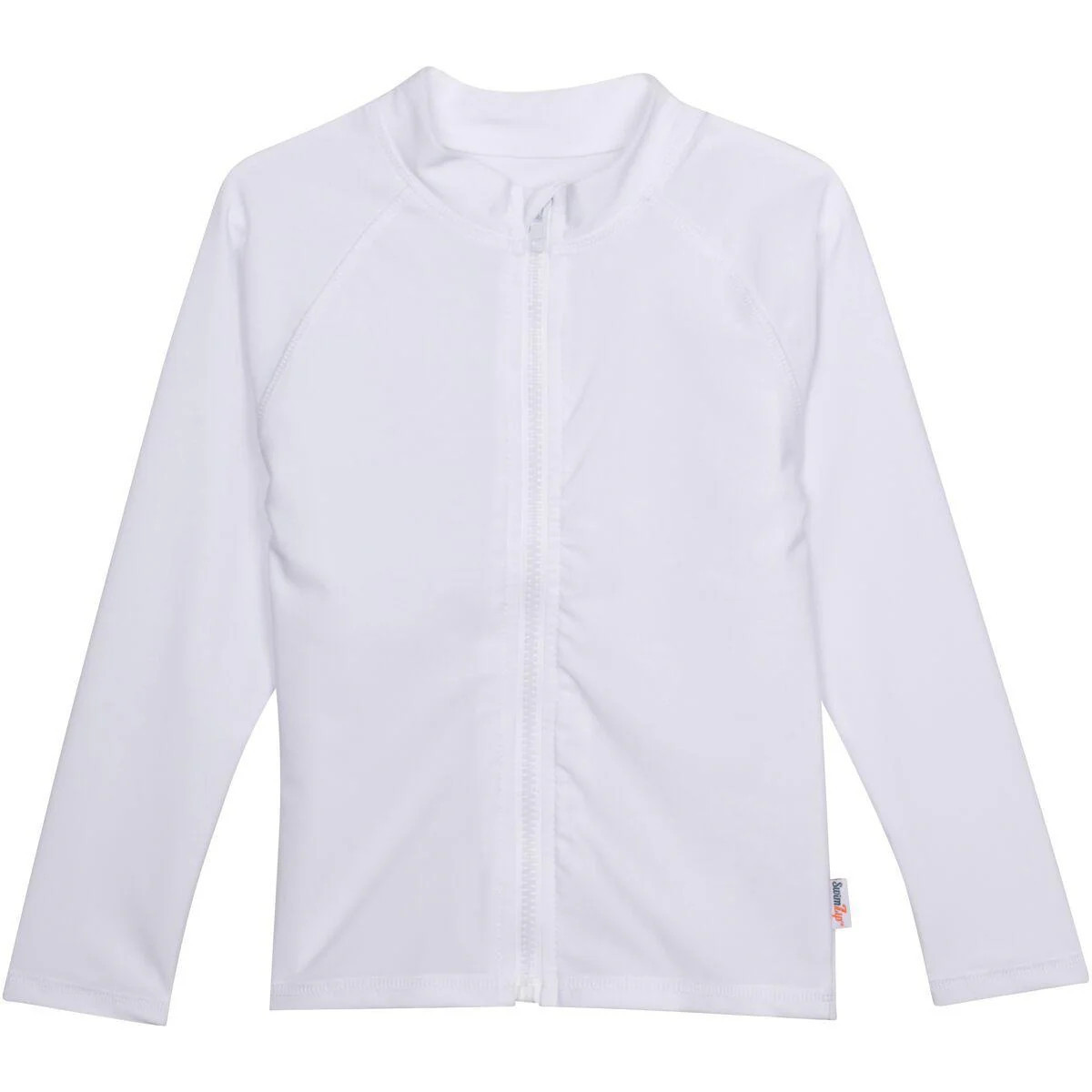 Kids UPF 50+ Long Sleeve Zipper Rash Guard Swim Shirt | "White" | SwimZip