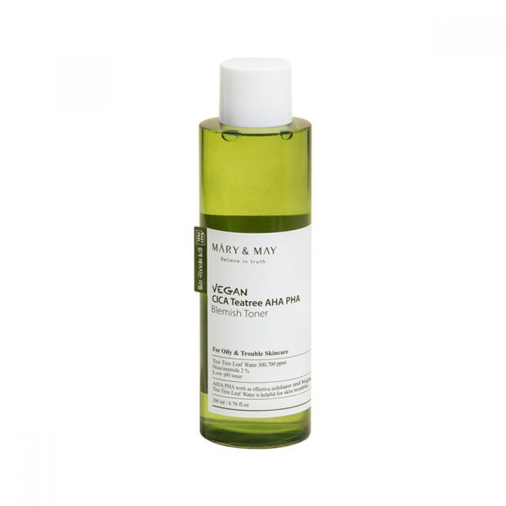Mary&May - Vegan CICA Teatree AHA PHA Blemish Toner - 200ml | STYLEVANA