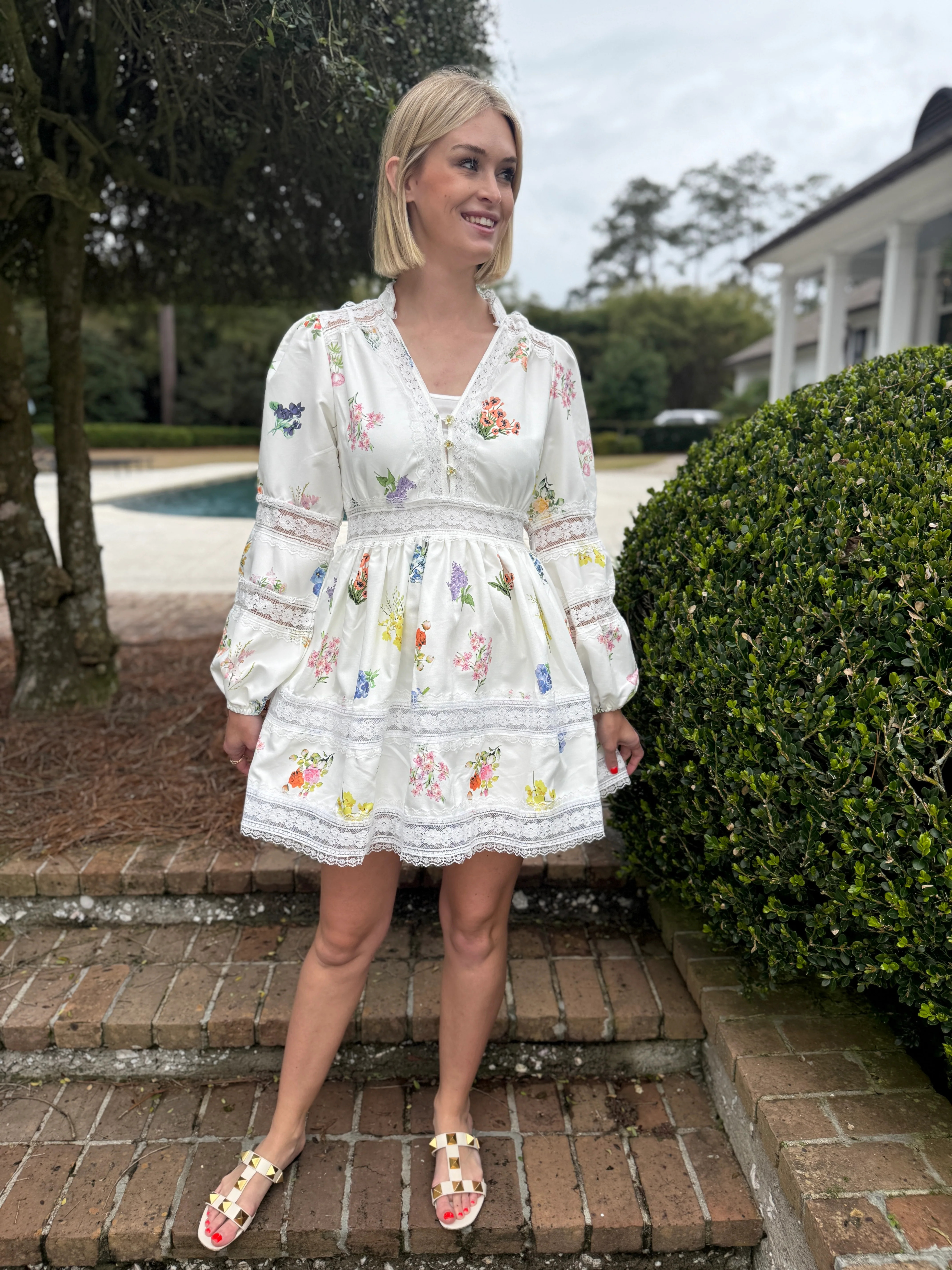 Vilaria Lace Trim Mini Dress | Caroline Hill