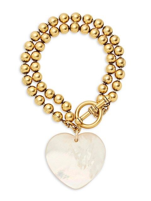 Heart On Your Sleeve 24K Goldplated Mother-Of-Pearl Bracelet | Saks Fifth Avenue
