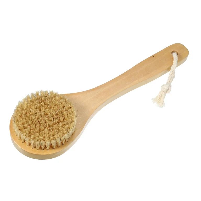 Vocoste 1 Pcs Bath Brush, Back Scrubber Wood for Shower with Handle, Brown, 9.8 Inches | Walmart (US)