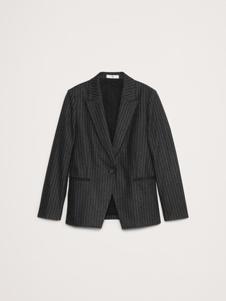 Relaxed Slim Pinstripe Flannel Blazer | Banana Republic (US)