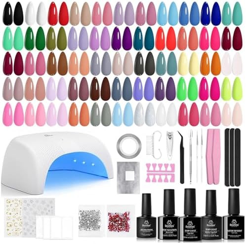 Beetles Gel Nail Polish Kit with U V Light - 80Pcs Color Enchantment 55 Colors Gel Polish Starter... | Amazon (US)
