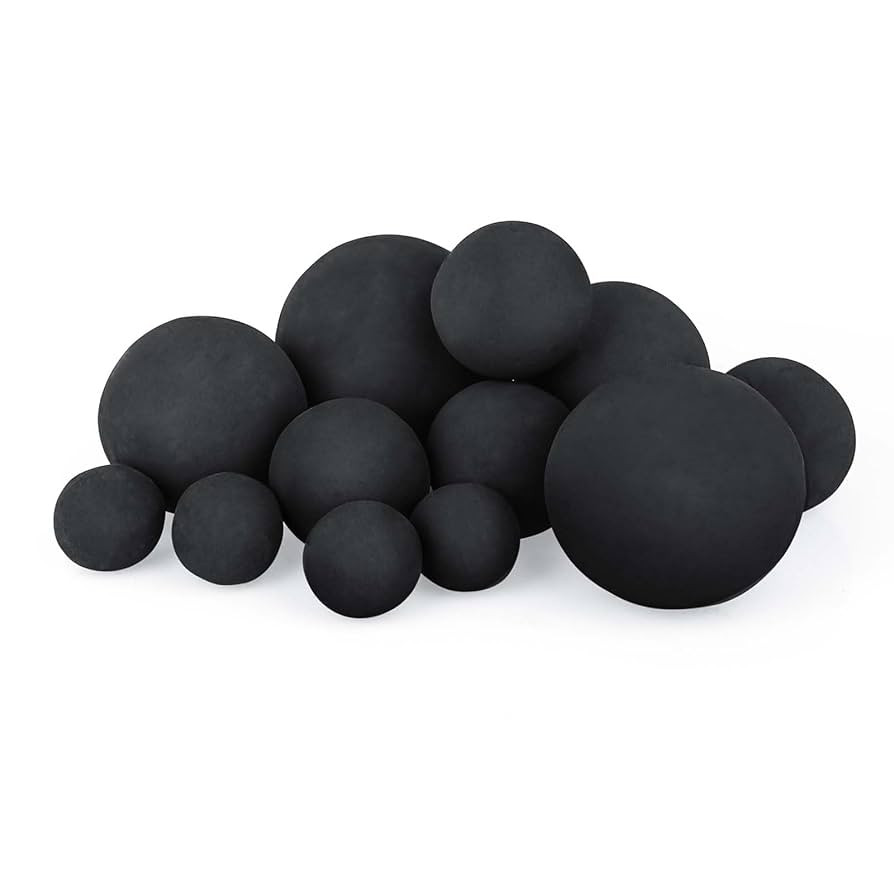 Ceramic Fire Balls, Mixed Set of 12 Round Fire Stones Reusable Fireballs for Indoor Outdoor Decor... | Amazon (US)